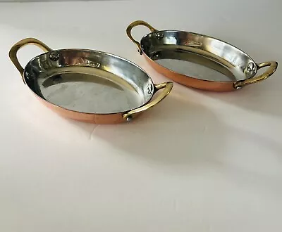 Vintage Copper Tin Lined Gratin 6” Pans Set Of 2 • $59.95
