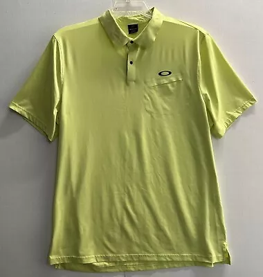 Oakley Hydrolix Polo Shirt Mens XL Yellow Green Short Sleeve • $11.99