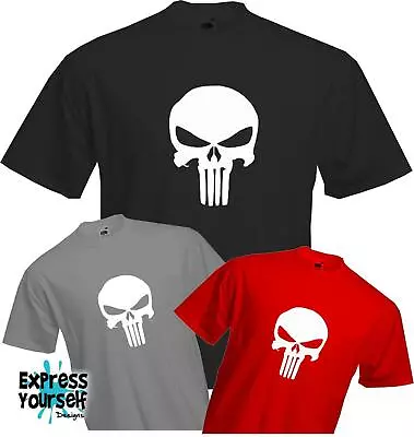 PUNISHER - Skull T Shirt -Anti Super Hero Comic Marvel SciFi Fun - Quality - NEW • £9.99