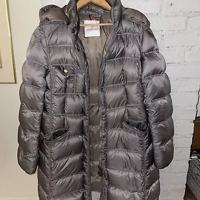 $1980 Moncler Romarin Long Down Parka Jacket SZ 4 • $475