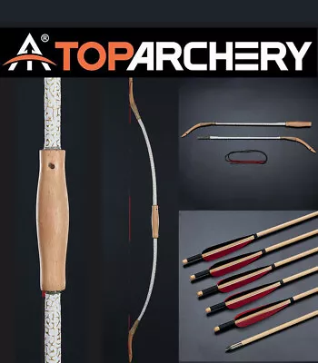 20-40lbs Takedown Traditional Wooden Recurve Bow Mongolian Archery Hunting Set • $71.43