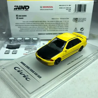 1/64 INNO64 IN64-EG9-YLTS Honda Civic Ferio SiR Yellow 1992 Hong Kong Special • $49.99