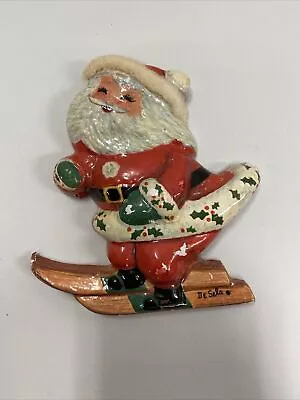 Vtg Plastic Christmas Santa Ornament Mexico Folk Art Alsa De Sela • $11