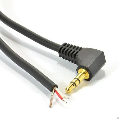 2m 3.5mm Stereo Jack Plug To 3 Pole Solder Bare Wire End Gold [008169] • £3.37