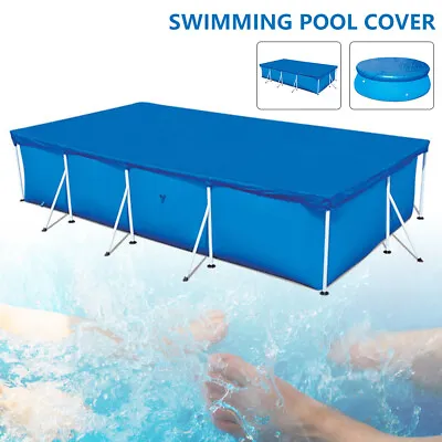 6/8/10/12FT Rectangle/Round Swimming Pool Cover For Garden Paddling Family GA • £15.89