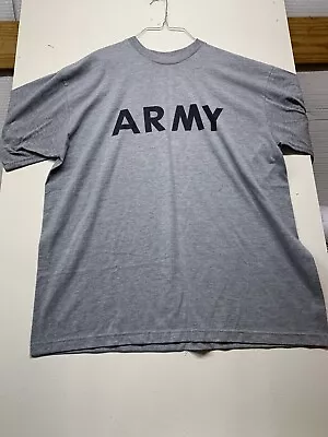 Vintage Army T-shirt Size Large Gray Polyester Military - Pre-owned. Q • $18