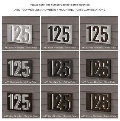 £28.48 • Buy Modern Backlit LED House Address Numbers ABS Polymer Illuminated Outdoor Numbers