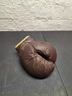 JC Higgins Sears Roebuck Boxing Gloves Leather Lace-Up Vintage Model 1414 • $15