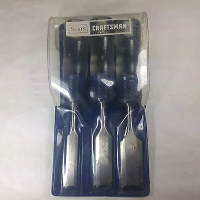 Craftsman 3 Piece Wood Chisel Set 1/2  3/4  1  # 936861 USA Vintage • $15.95