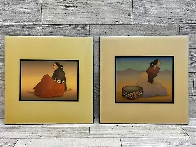 (2) R.C. Gorman Ceramic Tiles 12 X12  - Concha - Tonto Woman - Navajo Indian Art • $99.95