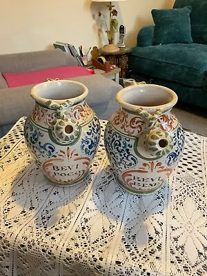 Majolica Italian Faience Drinking Jugs (2) • £34.99