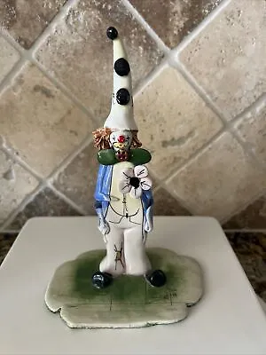 New Vintage Rare Zampiva Figurine Clown W/ Flower Tall Hat Signed Italy 8” • $24.95