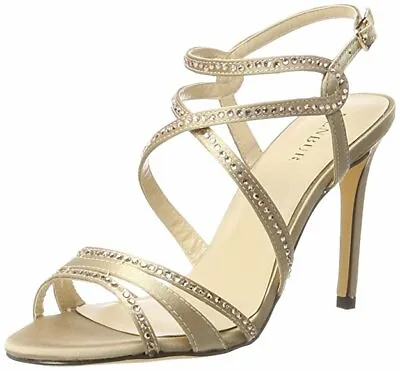£45.99 • Buy Rp £81 Menbur Giedi Size 7.5 8 41 Diamante Stone Taupe Heel Bridal Sandals Shoes