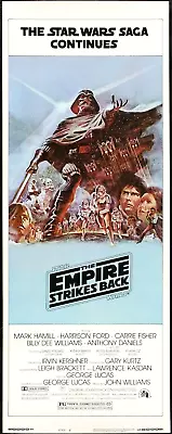 Empire Strikes Back Rare Style B Insert 14x36 Movie Poster 1980 Star Wars Vtg • $238