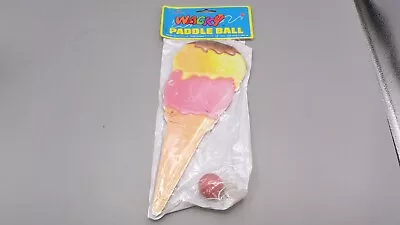 Vintage 1989 Imperial Ice Cream Cone  The Sundae Punch  Wacky Paddle Ball - NIP • £9.63