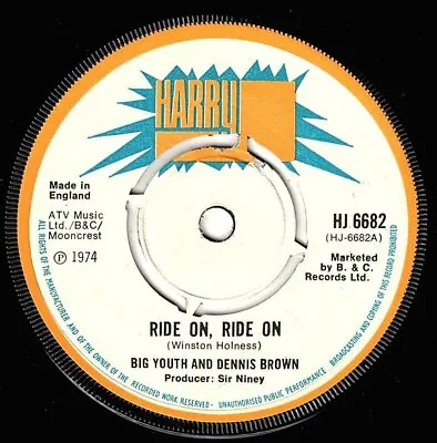 £19.99 • Buy BIG YOUTH-ride On Ride On   Harry J 7     (hear)   Reggae  Niney Produced