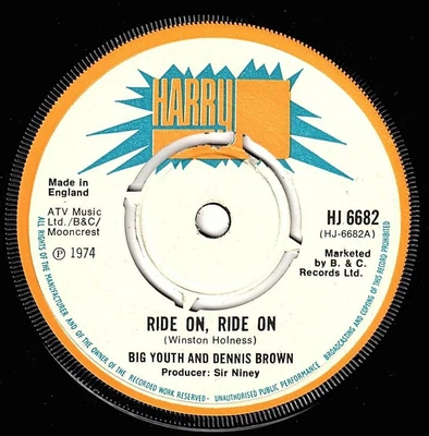 £19.99 • Buy BIG YOUTH-ride On Ride On   Harry J 7     (hear)   Reggae  Niney Produced