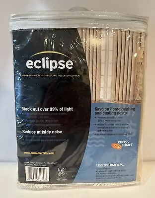 Eclipse One Grid Dobby Blackout Energy-Efficient Thermal Curtain Panel 42” X 63” • $17