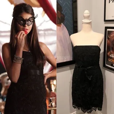 Adrianna Papell Black Strapless Dress 8 The Vampire Diaries Katherine Pierce • £597.80