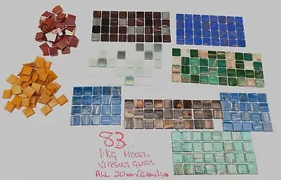 Mosaic Tiles 1 Kg Vitreous Glass Tiles 20 Mm X 20 Mm X 4 Mm Various Colours • £8