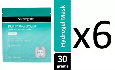 6 X Neutrogena Purifying Boost Hydrogel Mask Purify Skin 30g Single Use Mask NEW • $19.99