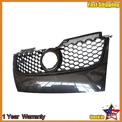 Front Carbon Fiber Print Hex Mesh Bumper Grille Fit 2006-2009 VW MK5 Jetta GTI • $38.99