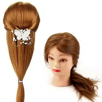 26  Salon Hair Practice Training Head Mannequin Hairdressing Doll + Clamp • £12.49