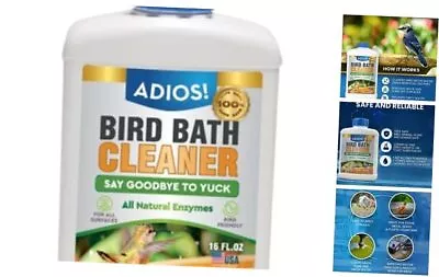 Bird Bath Cleaner For Outdoor Fountains And Bowls Safely Cleans Metal 16oz • $27.22