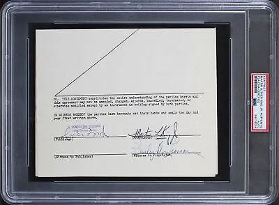 Martin Luther King Jr. Authentic Signed 7x8.5 Partial Contract PSA/DNA Slabbed • $12999.99