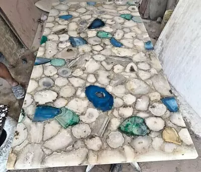 48  X 24  Multi Agate Stones Center Table Top Handmade Natural Stones Decor • $1421