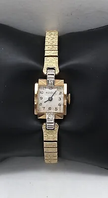 $350 • Buy Vintage Art Deco 14k Gold BULOVA Diamond Ladies Watch