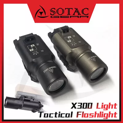 SOTAC X300 LED Weapon Flashlight Fit 20mm Rail Scout Light For Hunting Tactical • $35.56