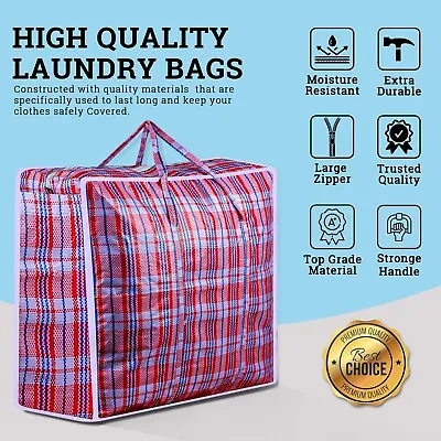 Jumbo Laundry Bags With Zips & Handles Strong And Light Weight Storage Bags • £5.99