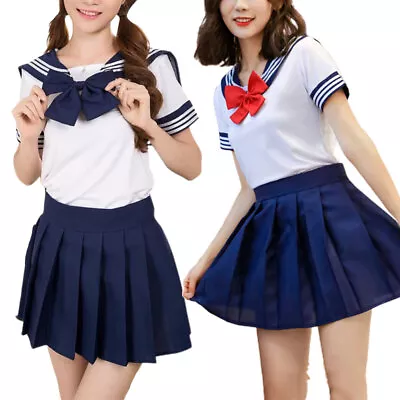 Women Girl School Uniform Japanese Anime Sailor Fancy Dress Cosplay Costume Suit • £16.59