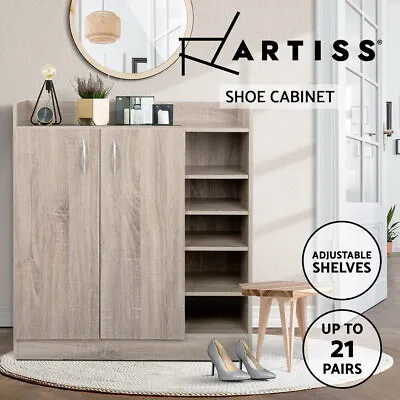 $84.96 • Buy Artiss Shoe Cabinet Shoes Storage Rack Wooden Organiser Shelf 21 Pairs Cupboard