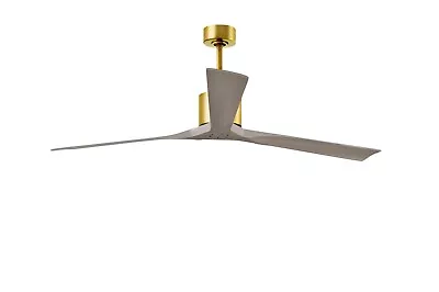 Matthews Fan Company Nan XL Ceiling Fan Brush Brass Grey Ash 72  Blades Refurb • $165