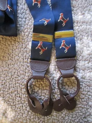 Blue Beagles Dog Vintage Critter Preppy Peacock Dandy Braces Suspenders New • $49.99