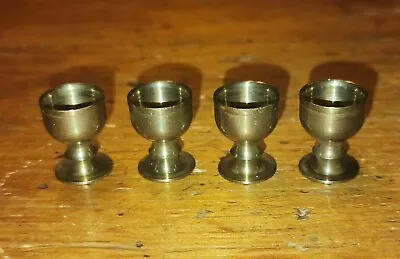 Set Of 4 Vintage Brass Dollhouse Miniature Goblets Chalice ¾  In Height - GwGG • $17.50