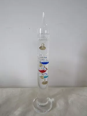 Vintage Retro Galileo Thermometer Floating Spheres Multi Colour Glass 28cm Tall • £11.99