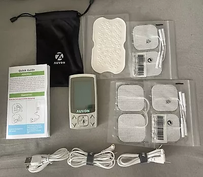 AUVON Dual Channel TENS Massager Unit 24 Modes Muscle Stimulator For Pain Relief • $25.50