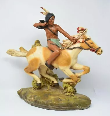 Large Vintage Universal Statuary Corp Chicago 1981 Indian Hunter Horseback 060 • $99.95