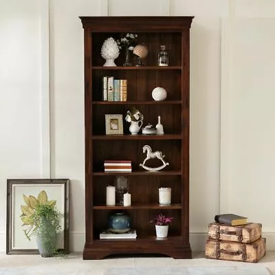 French Hardwood Mahogany Stained Large Tall Bookcase - 6 Shelves Display - HW18 • £399