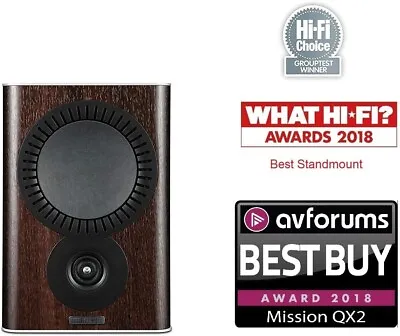 Mission QX-2 Bookshelf Standmount Speakers 2 (Pair)- Walnut - Award Winners • £299.99