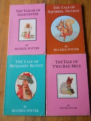 Lot Of 4 Beatrix Potter Vintage  Books Benjamin Bunny Squirrell Nutkin Bad Mice  • $12