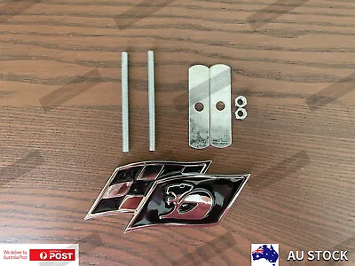 Black HSV Racing Flag Grille Badge Emblem Holden Commodore GTS R8 Clubsport • $25.75