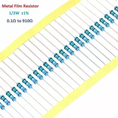 Metal Film Resistor 1/2W 0.5W 1% Tolerance 0.1 Ohm To 910 Ohm • $4.17