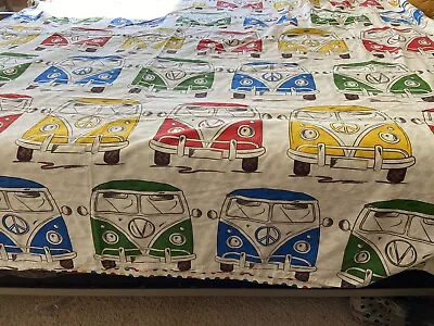 OOAK Vintage VW Van Bus Duvet Cover 86”x86” Excellent! • $125