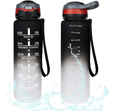 1L/32OZ Water BottleAirable Motivational Water Bottle With Straw&Time Marker... • $17.09