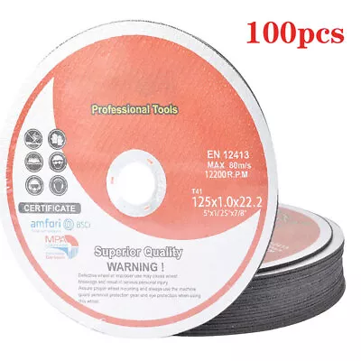 100 Piece 5 X0.040 X7/8  Cut-off Wheel - Metal And Stainless Steel Cutting Discs • $44.99