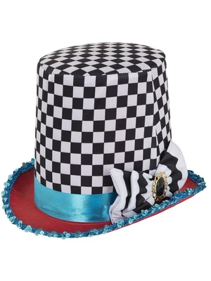 £5.99 • Buy Mad Hatter Checkered Top Hat Alice In Wonderland Tea Party Book Day